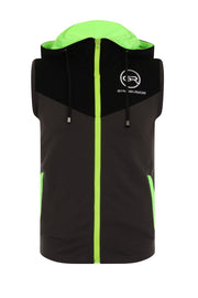 Urban Range Sleeveless Zip Hoodie - Black, Grey & Neon