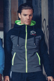 Urban Range Zip Hoodie - Black, Grey & Neon